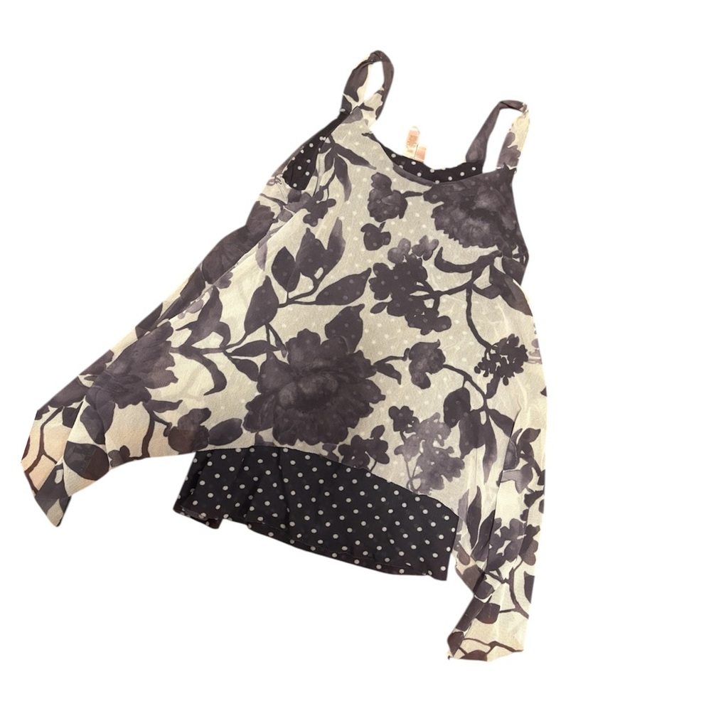 Floral Black and White Women's Top